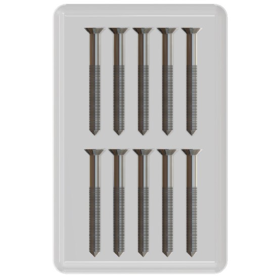 1 Bag of 10 Fixing Screws - M4 x 40mm Countersunk Single Thread